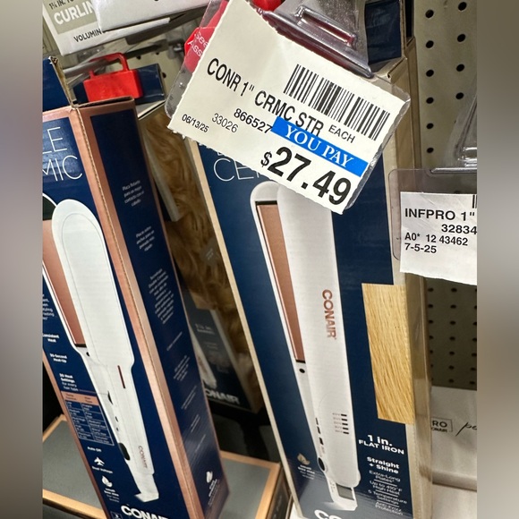 NWT CONAIR Double Ceramic 1" Flat Iron - Rose Gold w/White - Picture 2 of 8